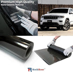 RockRose 20% Nano Ceramic Car Window Tint 60 in x 100FT 2PLY Privacy Film Heat Block, 99% UVR, and 85% IRR Block for Auto or Home Strong Adhesive, Easy Shrink, Plotter Friendly - Charcoal