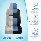 BDK PolyPro Car Seat Covers Full Set in Blue Gray on Black, Front and Rear Split Bench Seat Covers for Cars, Easy to Install 