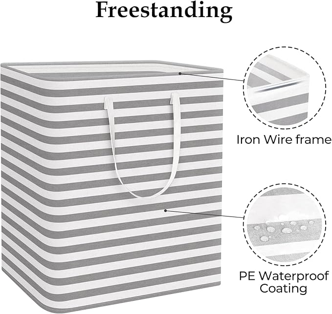 StorageRight Laundry Basket Hamper Large Collapsible Laundry Hamper with Easy Carry Handles，Freestanding Clothes Hampers for 
