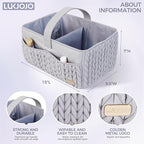 Luxurious Baby Diaper Caddy, Nursery Storage Basket for Newborn Boy and Girl, Travel Baby Basket for Diapers Baby Wipes, Orga