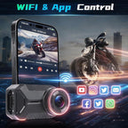 NHOPEEW Motorcycle Dash Cam 1080P/2K HD WiFi Mini Screenless Motorbike Driving Recorder, IP66 Waterproof Front Camera, Wide A