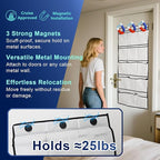 Magnetic Cruise Door Organizer – 13-Pocket Hanging Storage with 2 Large Shoe Pockets, No Hook Needed, Includes 3 Bonus Hooks,