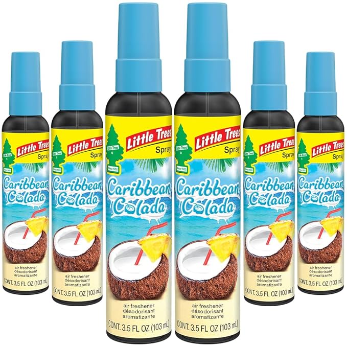 LITTLE TREES Car Air Freshener | Spray Provides a Long-Lasting Scent for Auto or Home | On-the-go Freshness | Caribbean Colad