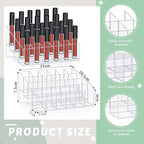 Macarrie 4 Pieces Lipstick Holder Organizer 24 Slot Acrylic Lipstick Makeup Organizer Case Display Stand Storage Box for Lips