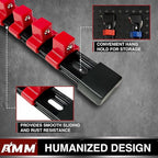 AMM 18-Piece Socket Organizer, 1/2 inch, 3/8 inch and 1/4 inch Drive ABS Tools-Socket Holder,Heavy Duty Socket Racks, Premium