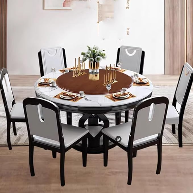 Large Lazy Susan Turntable, Wooden Round Tray Rotating for Dining Table Top Centerpiece Silent Smooth SpinBy Hand Kitchen Tur