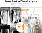 Kalimdor Pants Hangers 2 Pack Space Saving Metal Closet Organizer,Clothes Pants Hangers,Anti-Slip Design,Closet Organizers an