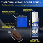 Car Interior Cleaner Kit Multifunctional Foam Cleaner, Clean Cars Seat Carpet Upholstery with Detailing Brush & Towel Deep In