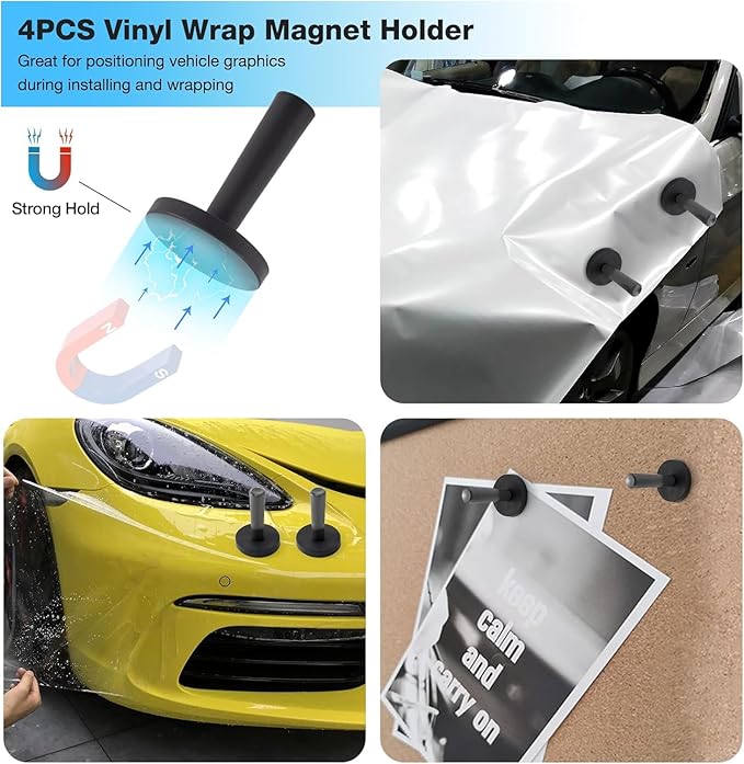 Gomake Vinyl Wrap Tool Window Tinting Kit with Heat Gun 16FT Cord,Sponge Roller,Magnet Holder,Vinyl Tucking Tool,Tint Squeegee, Film Cutter for Car Wrapping, Graphics and Decal Installation