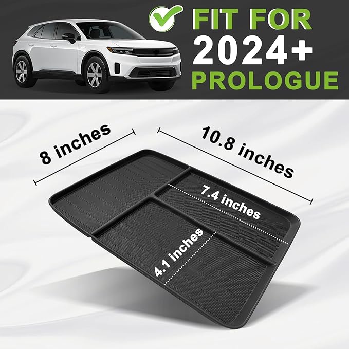 BestEvMod Center Console Front Organizer Compatible with Honda Prologue 2026 2025 2024 Accessories TPE Material Storage Tray Easy to Install and Clean Anti-Slip 3 Compartments