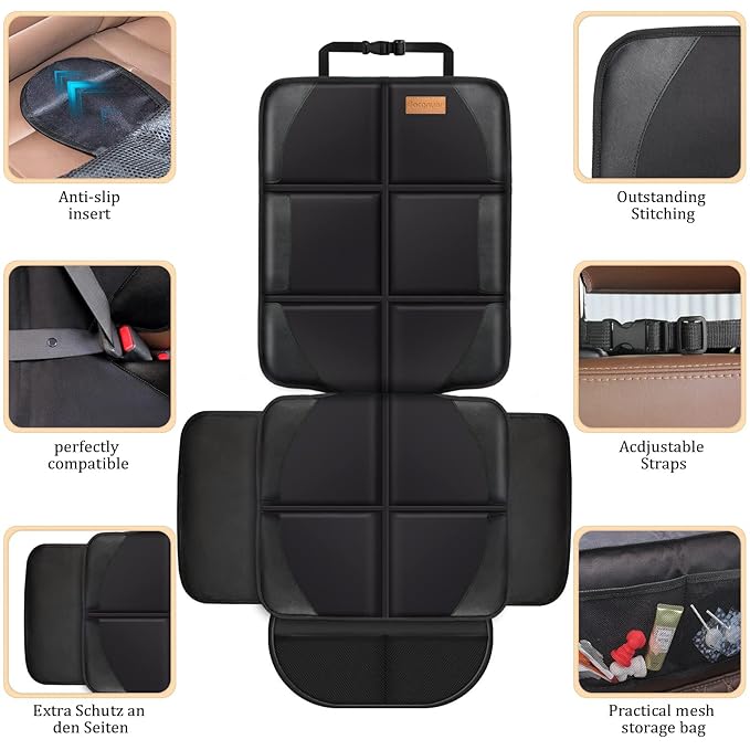 Bacgnyer Car Seat Protector, 1 Pack of Seat Protectors, Thickest Padded 600D Fabric Padding, Waterproof, Durable, Anti Slip B