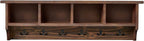 Alaterre Furniture Pomona Entryway Organizer – Rustic Farmhouse 48-Inch Wall-Mounted Coat Rack with 6 Double Hooks & 4 Open C