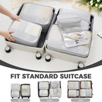 BAGAIL 9 Set Packing Cubes with Packing List Luggage Packing Organizers for Travel Accessories (Light Grey)
