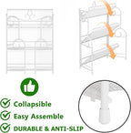 YIUKEA Bathroom Counter Organizer - Spice Rack Countertop 3 Tier Counter Shelf Organizer for Bathroom Kitchen Bedroom Foldabl