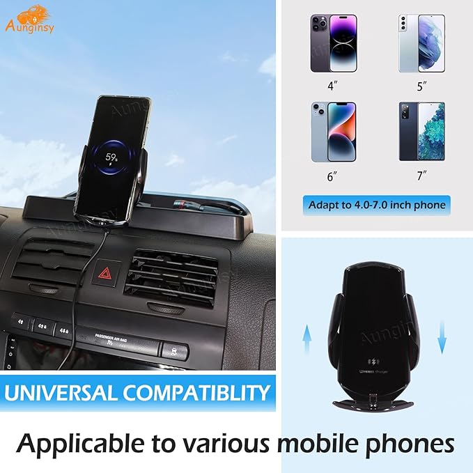 Aunginsy Center Console Dash Storage Tray with Mobile Phone Holder Compatible with Hummer H3 2005-2009, Car Dashboard Multi-Functional Phone Mount Storage Box Dash Organizer Tray Insert Accessories