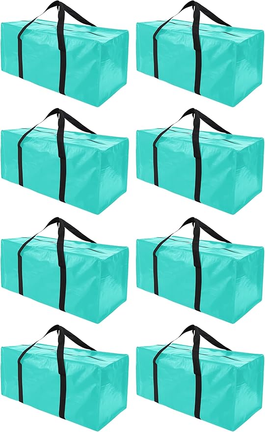 Extra Large Moving Bags with Zippers & Carrying Handles, Heavy-Duty Storage Tote for Space Saving Moving Storage, Fold Flat, 