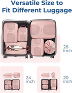 BAGSMART Compression Packing Cubes, 6 Set Packing Cubes for Suitcases, Lightweight Suitcases Organizers Bag Set & Compression