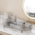 Booklov Roating Makeup Organizer for Vanity, Large Capacity Cosmetic Display Case, Clear Acrylic Countertop Beauty Storage Ho