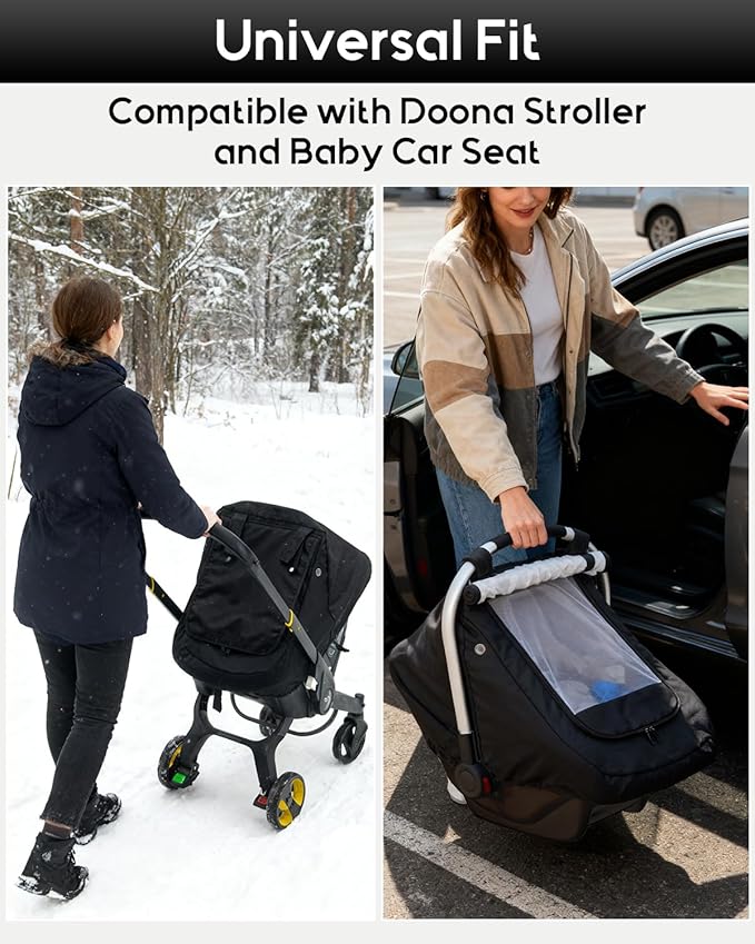 Waterproof Baby Car Seat Cover, Warm Carseat Cover for Cold Weather, Infant Car Seat Canopy with 2 Breathable Vents, 3D Mink 