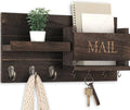 Lwenki Mail Organizer for Wall Mount – Key Holder with Shelf Includes Letter Holder and Hooks for Hallway Farmhouse Decor – R