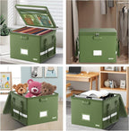 ENGPOW 5200°F File Box Fireproof Document Box with Lock,Heat Insulated Collapsible File Storage Organizer Box with Handle,Por