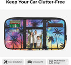 Palm Tree Car Sun Visor Organizer with Card Holder Car Sun Visor Storage Bag Hook LoopEasy Installation Universal Fit for Most Cars SUV