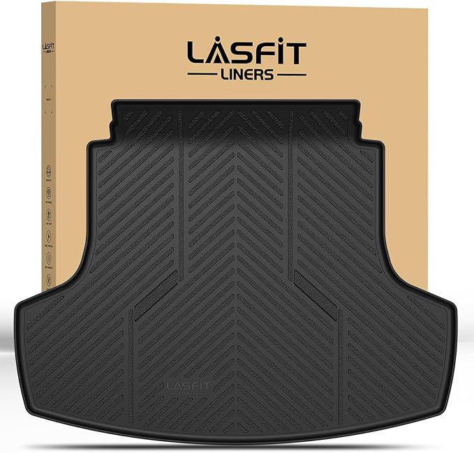 LASFIT Cargo Mat for Hyundai Sonata 2026 2025 2024 2023 2022 2021 2020 / Kia K5 2021-2026, All Weather TPE Custom Fit Car Trunk Mats Cargo Liners Accessoires, Black