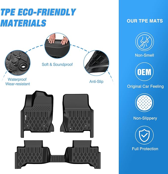 Nilight Floor Mats for Toyota Land Cruiser GX550 (Only for 5 Seats) 2024 2025 2026 All Weather Custom Fit Heavy Duty Floor Liners