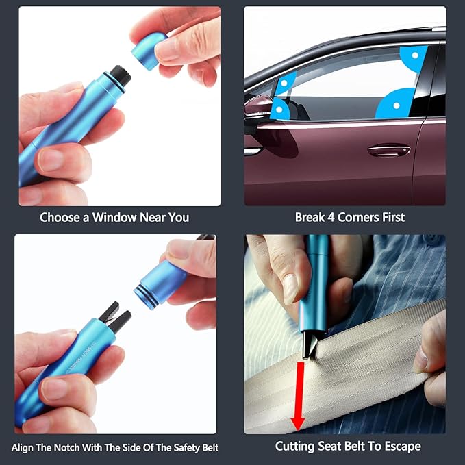 Car Safety Hammer Window Breaker and Seat Belt Cutter, Multi-Function Car Emergency Escape Tool Life-Saving Emergency Artifac