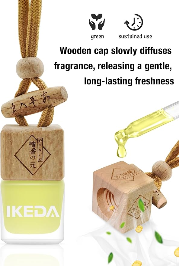 Ikeda Car Air Freshener: Hanging Car Smell Air Freshener | 10ml Hanging Car Perfume | Long Lasting Fragrance | Strong Scents 