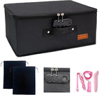 Locking Adult Game Toy Storage Organizer Lock Box Toy Storage Bins Game Toys Storage Bags with 2 Drawstring Bags, Large capac
