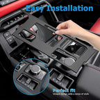 INTGET Gear Shift Panel Cover for 2022 2023 2024 2025 Toyota Tundra Accessories Carbon Fiber Center Console Gear Frame Cover for Toyota Sequoia Accessories 2025 (Gear Shift Panel)