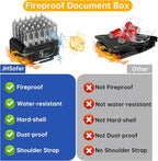 5200℉ Fireproof Document Box with lock, Hard-Shell Case File Organizer with 24 Pocket Accordion File Folder, Portable Safe Bo