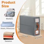 GhvyenntteS 12 Pack Bed Sheet Organizers and Storage, Sturdy Bed Sheet Organizer with Zipper and Handle, Foldable Linen Close