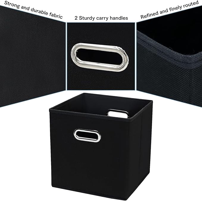 Fabric Cubby Storage Bins,13x13x13 Inches ,Cube Organizer Bin Foldable Storage Boxes with Dual Handles Fabric Organizer Box a