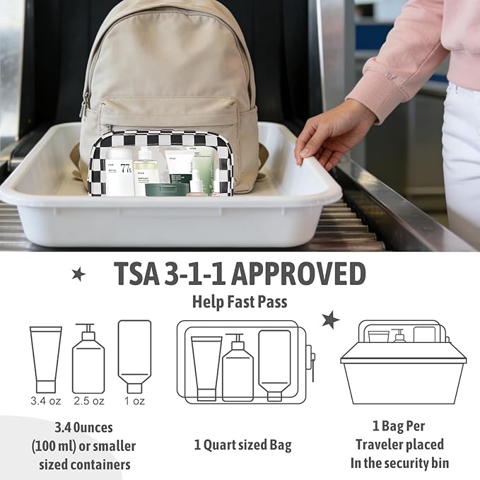 YOPCDJ 5PCS Diaper Bag Organizer Pouch Set, TSA Approved Toiletry Bag，Clear Waterproof TPU Makeup Bag Set Travel Organizer Ba