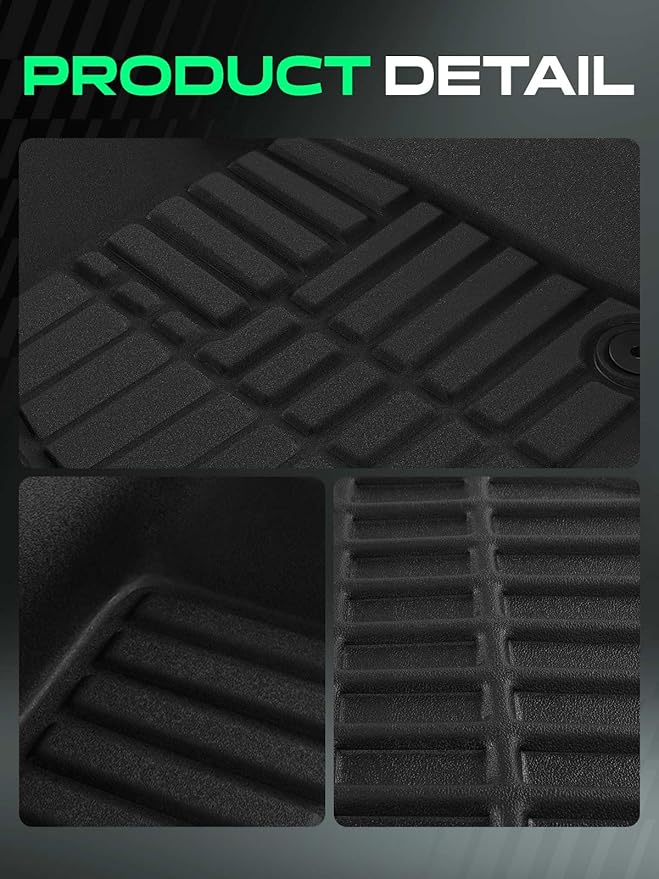 YHTAUTO Floor Mats Fit 2010-2016 Buick Lacrosse, TPE Floor Liners All-Weather Protection Custom Fit, 1st & 2nd Row, Set of 3 Black