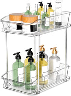 incostar 2 Tier Pull-Out Organizer for Bathroom Kitchen, Under Sink Storage with Dividers, Ideal for Cabinet, Cupboard Organi