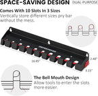 UNITEDPOWER Pry Bar Holder, Lockable Wall Mount Storage Rack Organizer for Workshop, Shed, Garage, Home, Stores up to 10 13 T