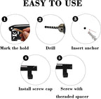 Black Large Metal Rack Wall Mount, Decorative Wall Hanger with 12 Hooks for Coat, Hat, Bag, Car Key, Unique Wall Hooks for En
