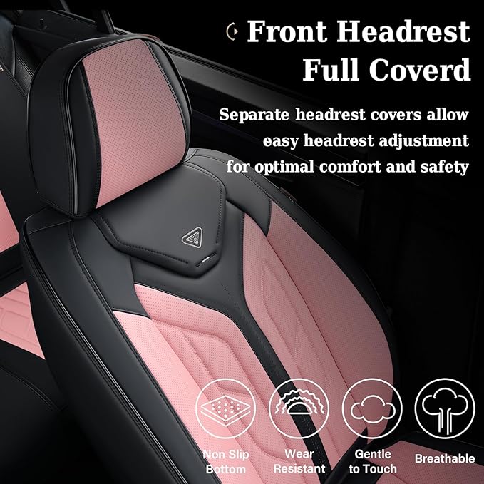 Coverado Car Seat Covers Full Set, Car Seat Protectors Leather Seat Covers for Cars, Automotive Seat Covers Car Accessories U
