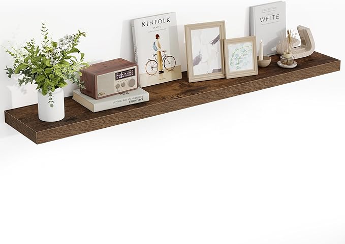 55 Inch Floating Shelves, 55"x9.25"x1.5" Inch Deep Floating Shelves for Wall, Wooden Shelves for Bathroom, Bedroom, Living Ro