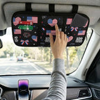 250th USA Anniversary Car Sun Visor Organizer Auto Visor Multi-Pocket Storage Pouch Holder Vehicle Visor Net Personal Belonging Pouch for Card Pen Phone