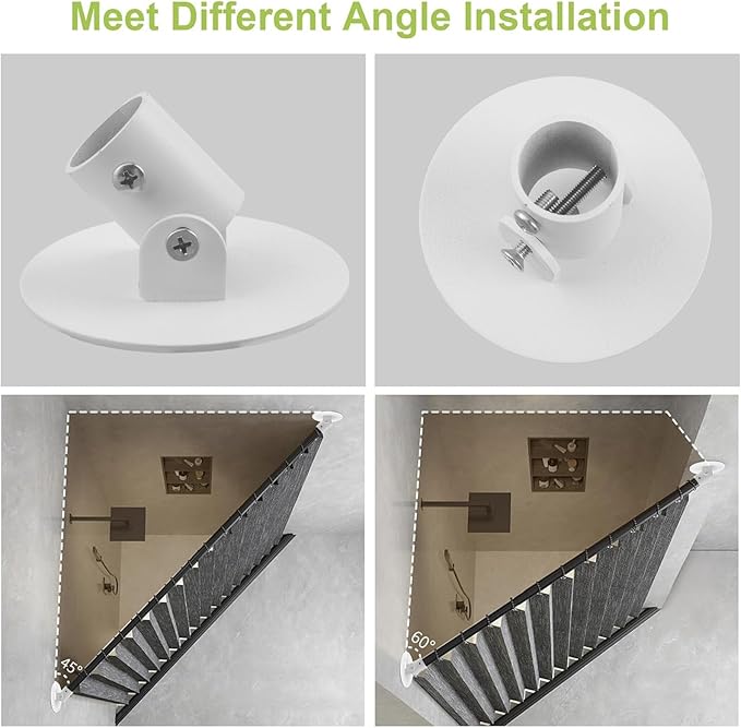 Shower Curtain Rod Bracket, 4Pcs 26mm Inner Diameter Titanium Steel Shower Curtain Rod Single Swivel Flange Curtain Rod Wall-