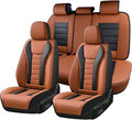 Coverado Car Seat Covers Full Set, Seat Covers for Cars, Front Seat Covers and Back Seat Cover Waterproof Leather Automotive 