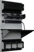 Wall Control Power Tool Storage Organizer Kit Cordless Drill Holder Charging Station Rack 16” x 32” Metal Pegboard Organizati