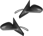 TRQ 2 Piece Driver and Passenger Side Mirror Assembly Set Manual Folding Electric Adjustment Non-Heated No Memory Textured Co