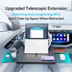 Extendable Car Steering Wheel Tray – Adjustable Car Steering Wheel Desk for Laptop & Eating, 2-in-1 Food Trays for Car, Office, Steering Wheel Desk with Slot for Tablet