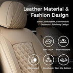 Huidasource Beige Front Seat Covers, Leather Car Seat Covers Front Seats, Driver Seat Cover Waterproof, Airbag Compatible, Un