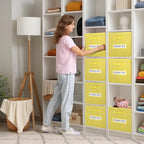 artsdi 13x13 storage cube bins (Set of 10) Foldable Fabric storage cubes with 10 Labels Window Cards & a Pen,13 inch cube sto